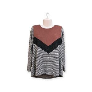 Staccato Women's Grey Crew Neck Long Sleeve Soft Pullover Sweater | Size L